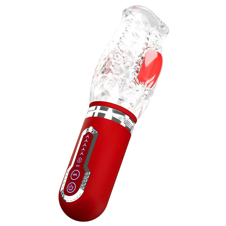 Adam & Eve Pleasure Pro 3000 - Thrusting & Rotating Auto Stroker - Red
