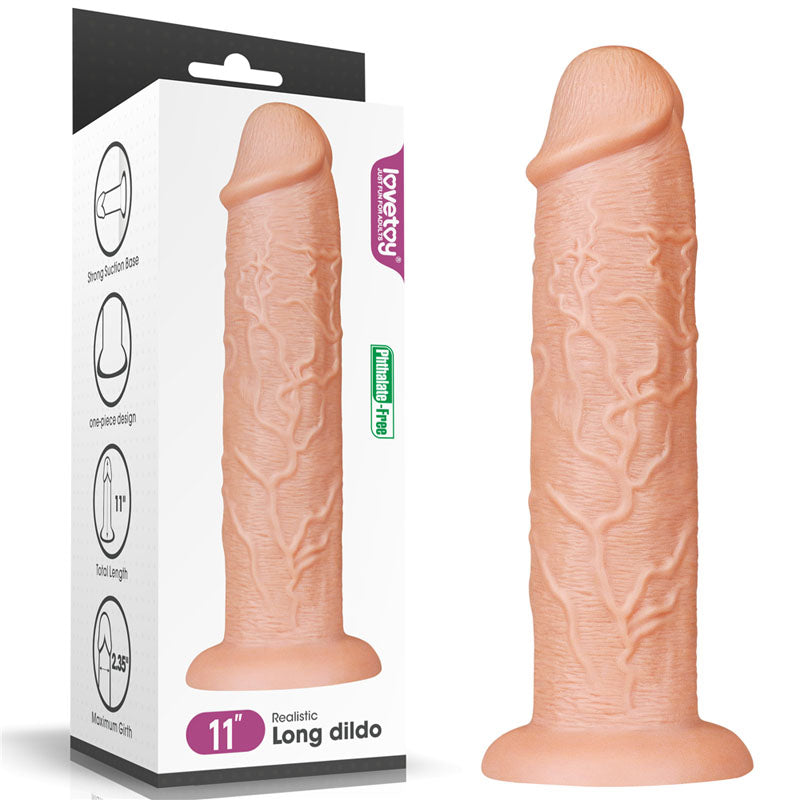 King Size 11 Inch Realistic Flesh Dildo