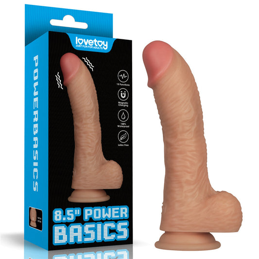 8.5 Inch Power Basics - Flesh Rechargeable Vibrating Dong
