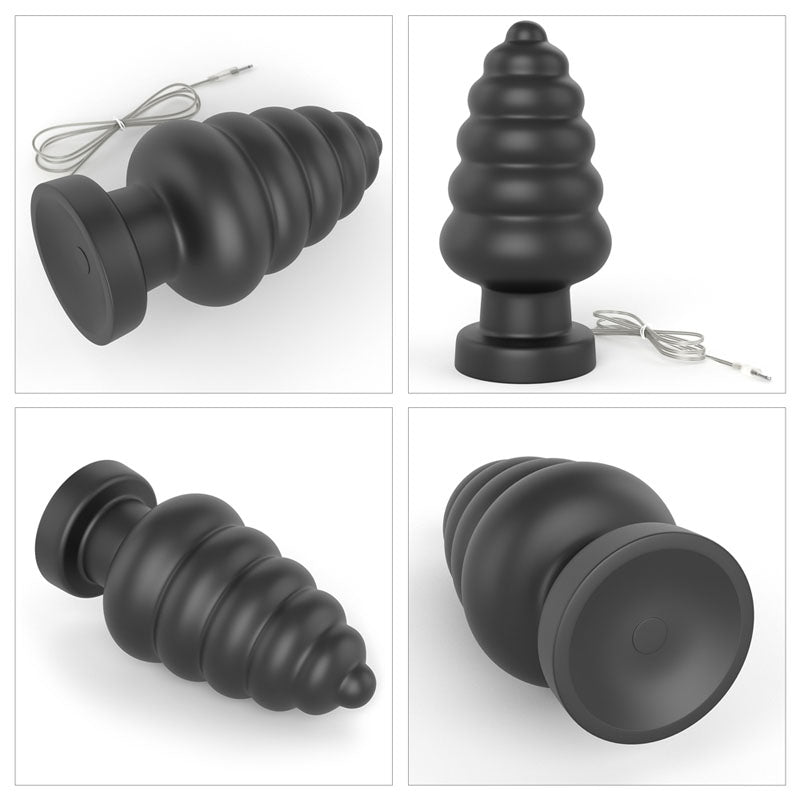 King Sized 7 Inch Vibrating Anal Cracker - Black Butt Plug