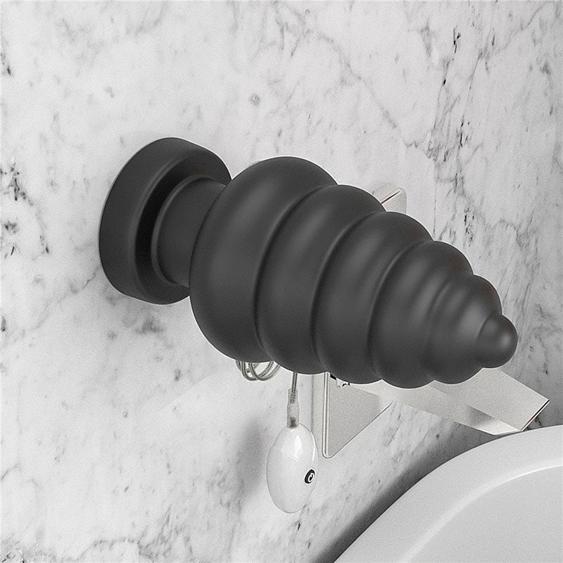 King Sized 7 Inch Vibrating Anal Cracker - Black Butt Plug