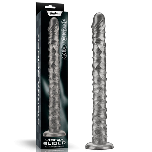 Lovetoy King Sized Vibrating Vibrax Slider 16 Inch Dildo - Grey