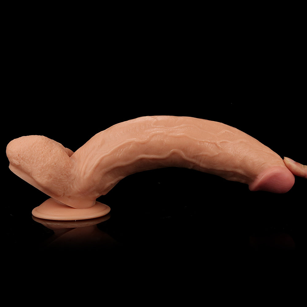 King Size 11 Inch Realistic Dildo - Flesh