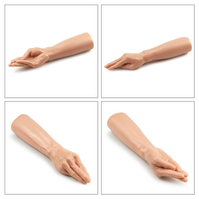 King 13.5 Inch Realistic Magic Hand Dildo - Flesh