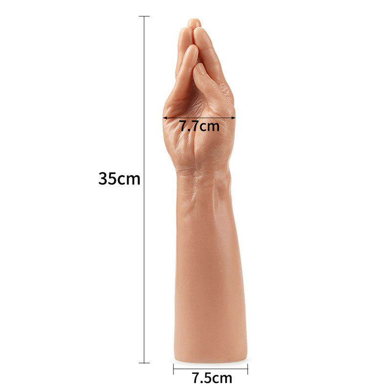 King 13.5 Inch Realistic Magic Hand Dildo - Flesh