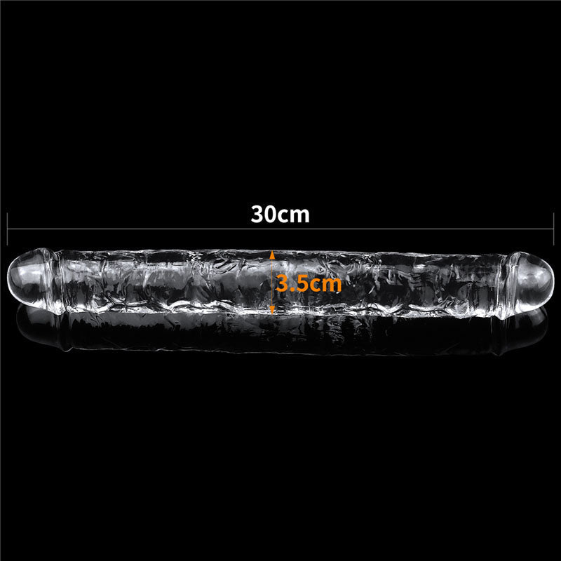 Flawless Clear Double 12 Inch Dong