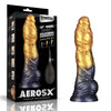 Aerosx 10 Inch Dual Density Inflatable Fantasy Dildo - Gold/Blue