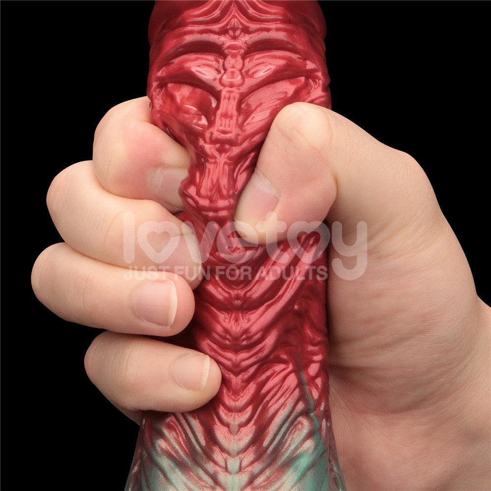 Aerosx 8 Inch Dual Density Inflatable Fantasy Dildo - Red/Green