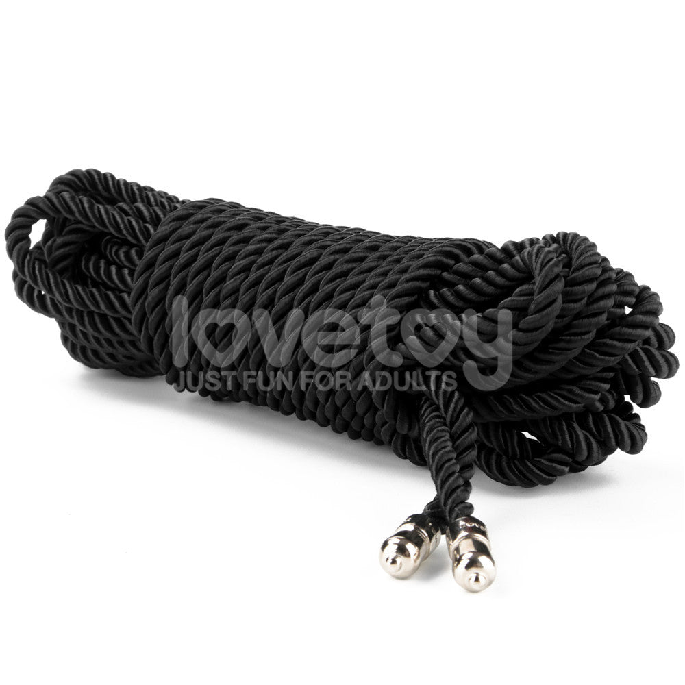 Rebellion Reign Silky Black Bondage Rope - 10 Mtrs