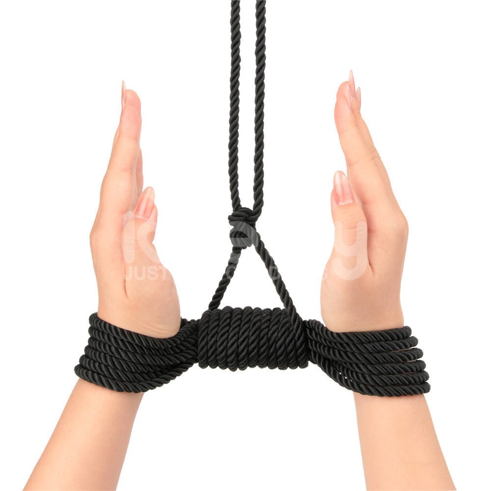Rebellion Reign Silky Black Bondage Rope - 10 Mtrs