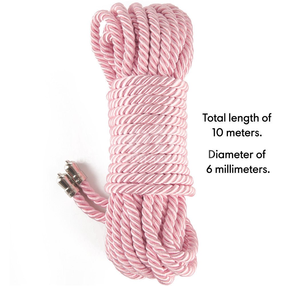 Rebellion Reign Silky Pink Bondage Rope - 10 Mtrs
