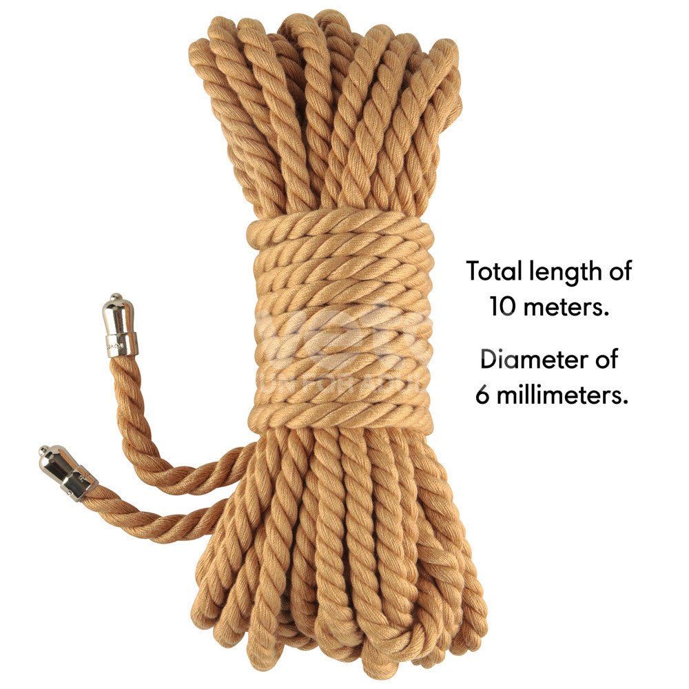 Rebellion Reign Silky Natural Bondage Rope - 10 Mtrs