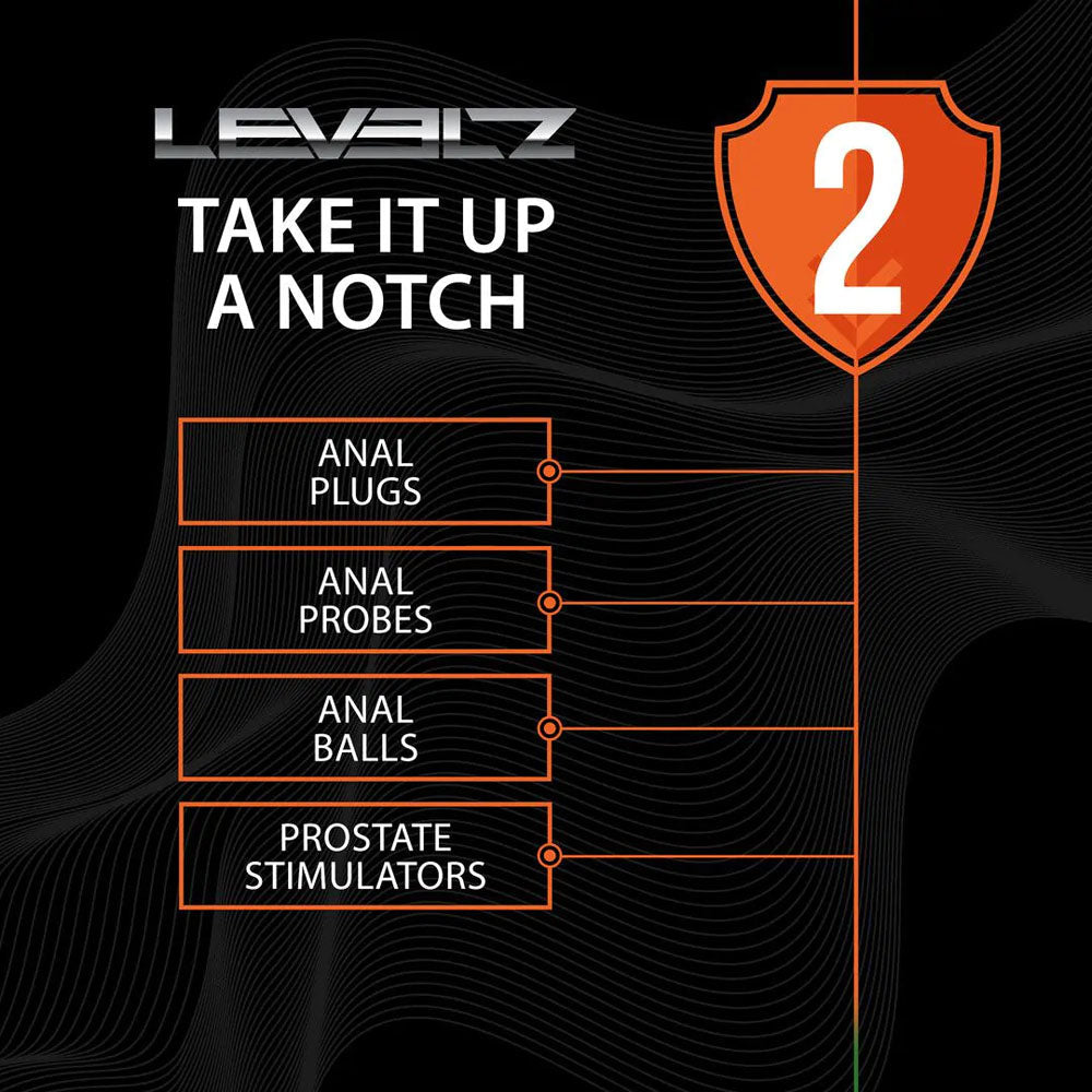 LEVELZ Silicone Anal Plug with Loop - Medium - Black
