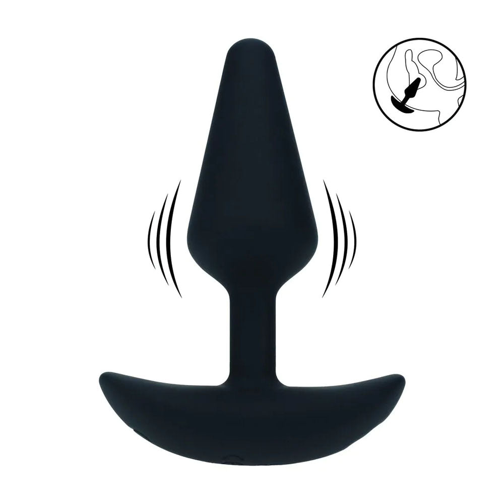 LEVELZ Classic Vibrating Small Silicone Anal Plug - Black