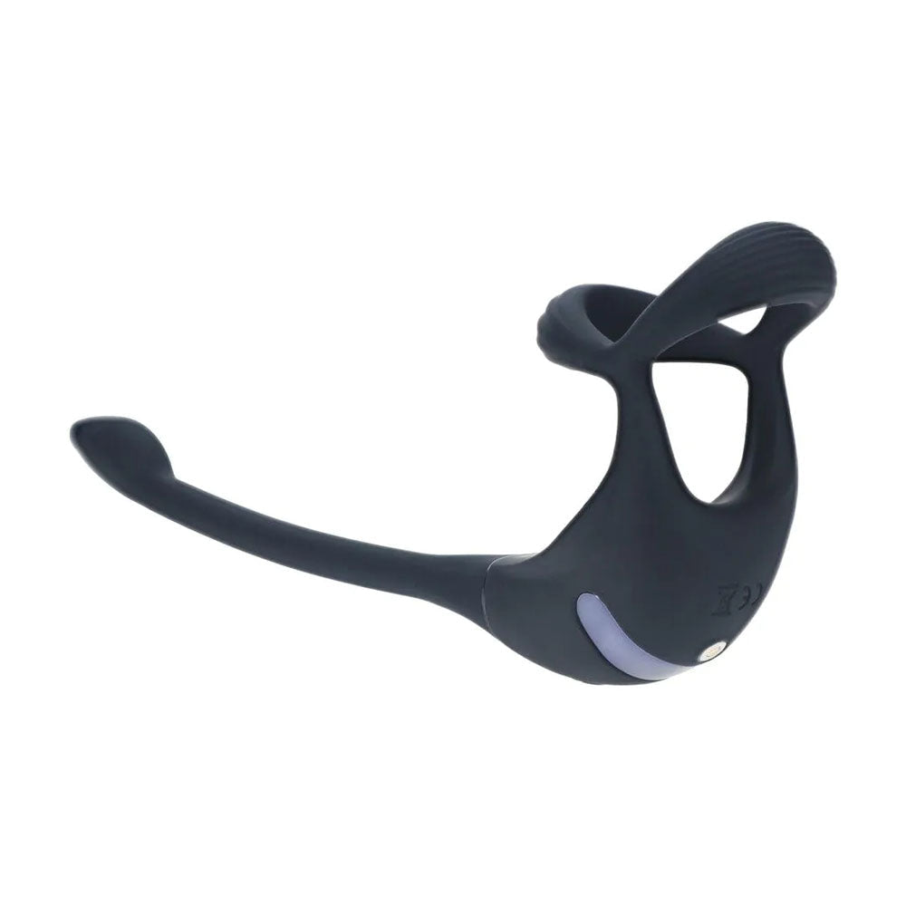 LEVELZ Remote Controlled Vibrating TriO Cock Ring with Prostate Stimulator - Black