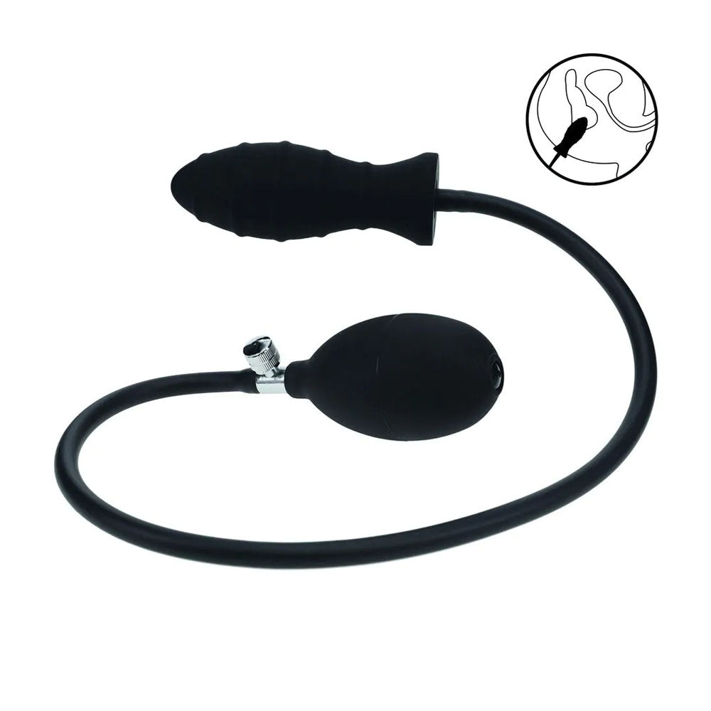 LEVELZ Ribbed Inflatable Anal Plug - Black