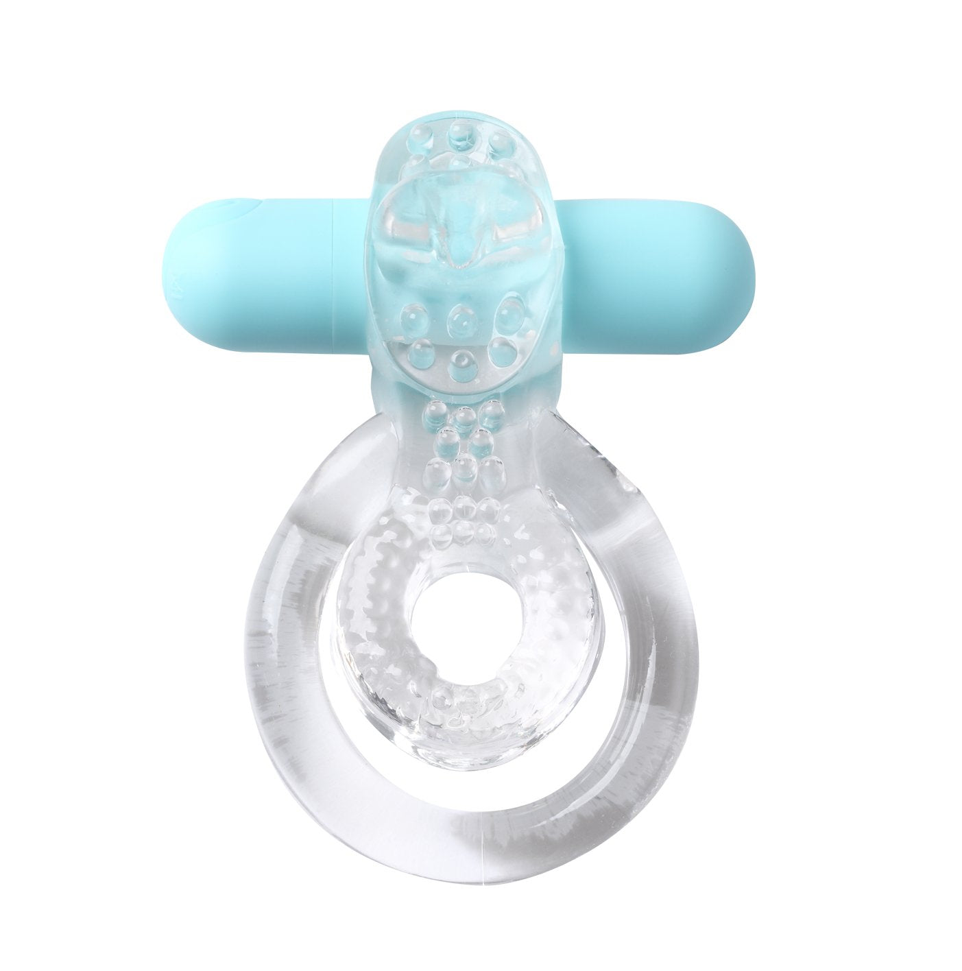 Maia Jayden - Clear/Blue Vibrating Cock & Ball Rings