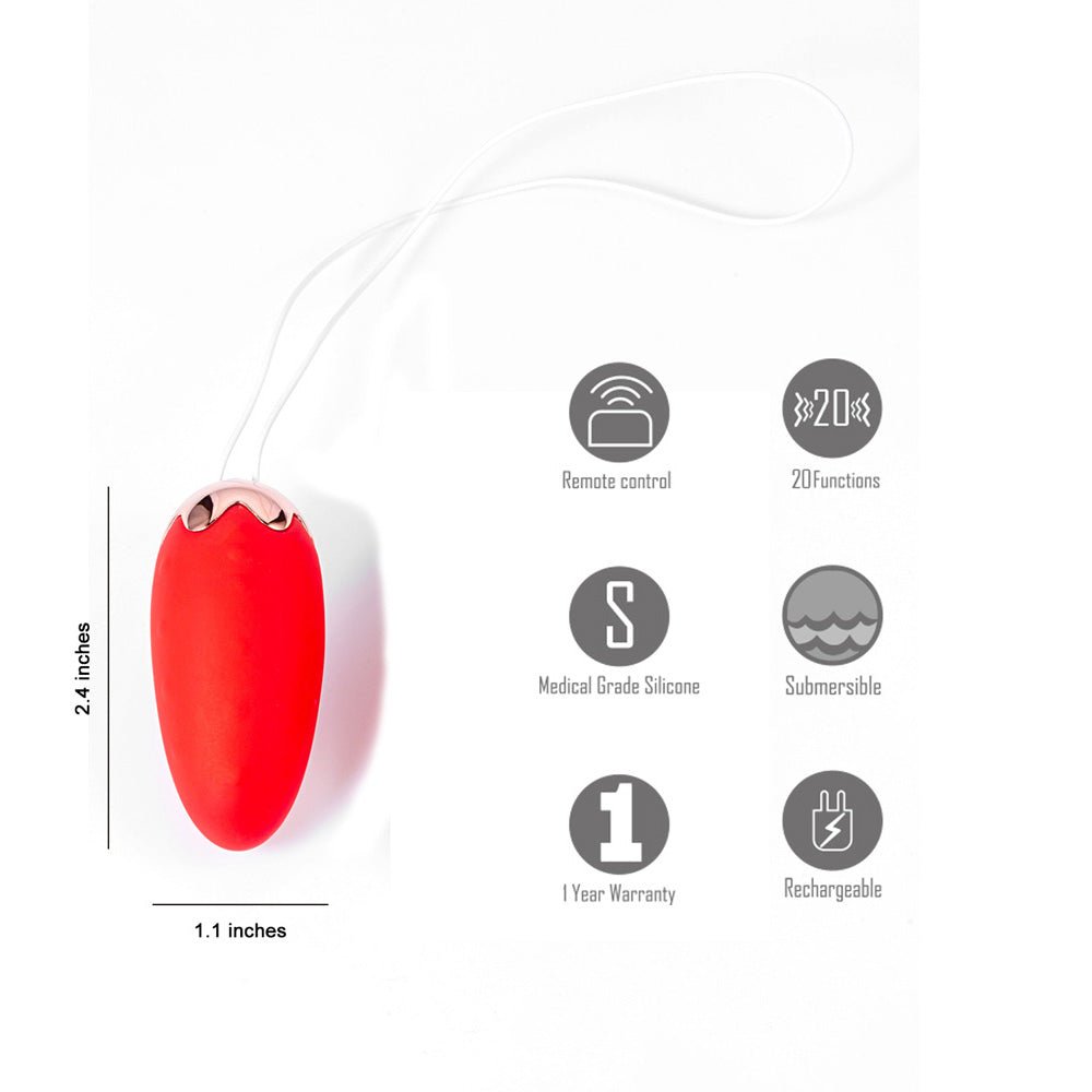 Maia Shortcake - Vibrating Egg with Wireless Remote  Control - Red
