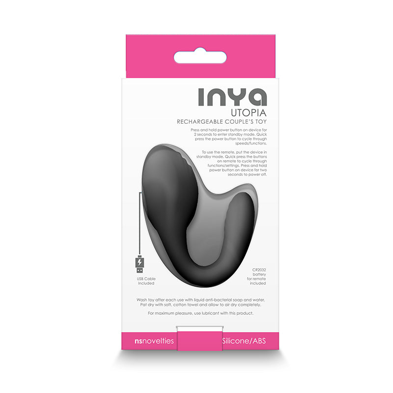 INYA Utopia - Black - Couples Dual Stimulator with Remote Control