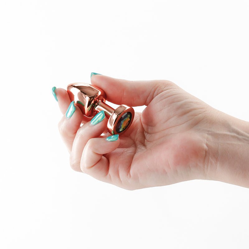 Rear Assets Rose Gold Petite Butt Plug – Rainbow