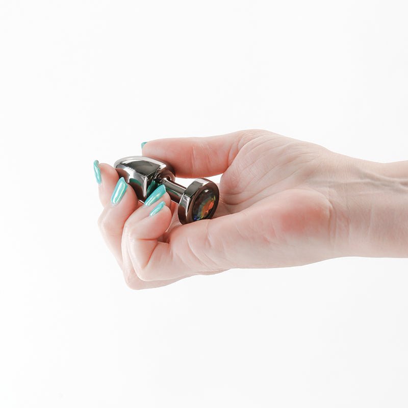 Rear Assets Gunmetal Petite Butt Plug – Rainbow