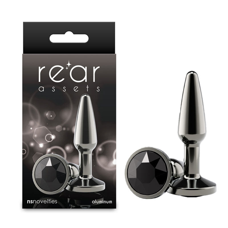 Rear Assets Jewelled Small Tapered Jewel Butt Plug - Gunmetal