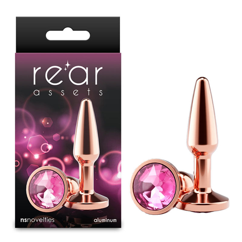 Rear Assets Jewelled Small Tapered Butt Plug - Rose Gold