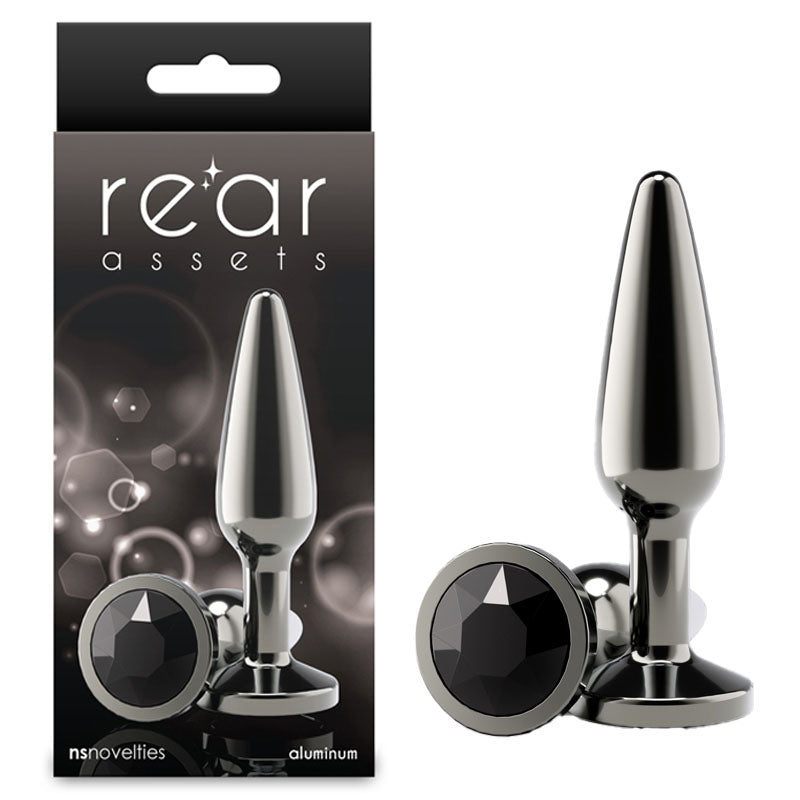 Rear Assets Jewelled Medium Tapered Jewel Butt Plug - Gunmetal