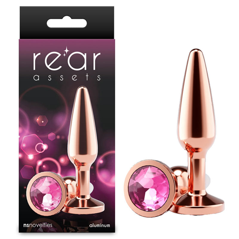 Rear Assets Jewelled Medium Tapered Butt Plug - Rose Gold