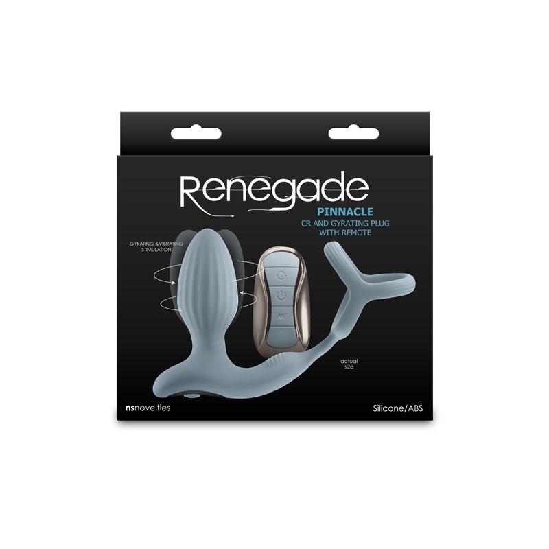 Renegade Pinnacle - Vibrating Butt Plug with Cock Ring  - Grey
