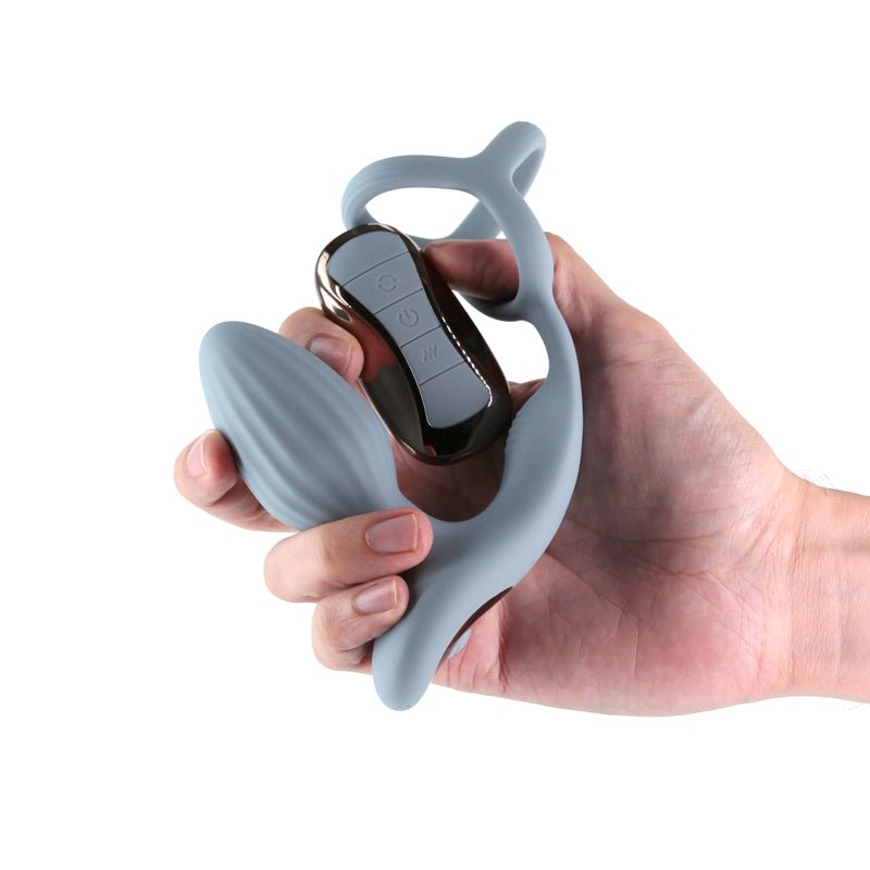 Renegade Pinnacle - Vibrating Butt Plug with Cock Ring  - Grey