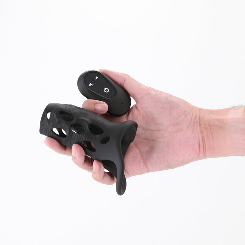 Renegade Edge - Black Vibrating Penis Sleeve with Remote