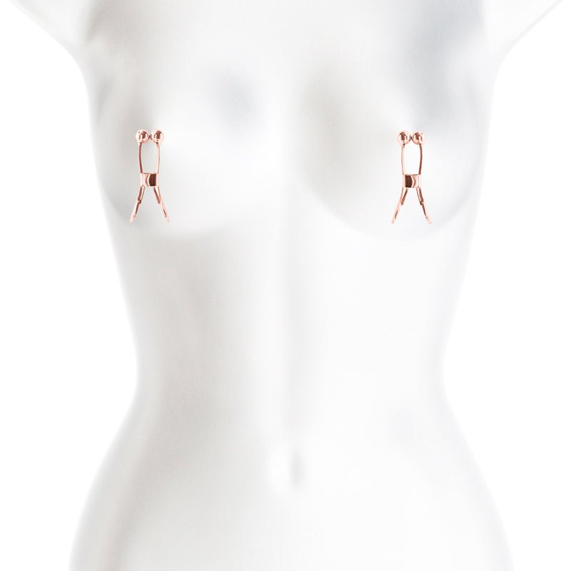 Bound Rose Gold Nipple Clamps - C1