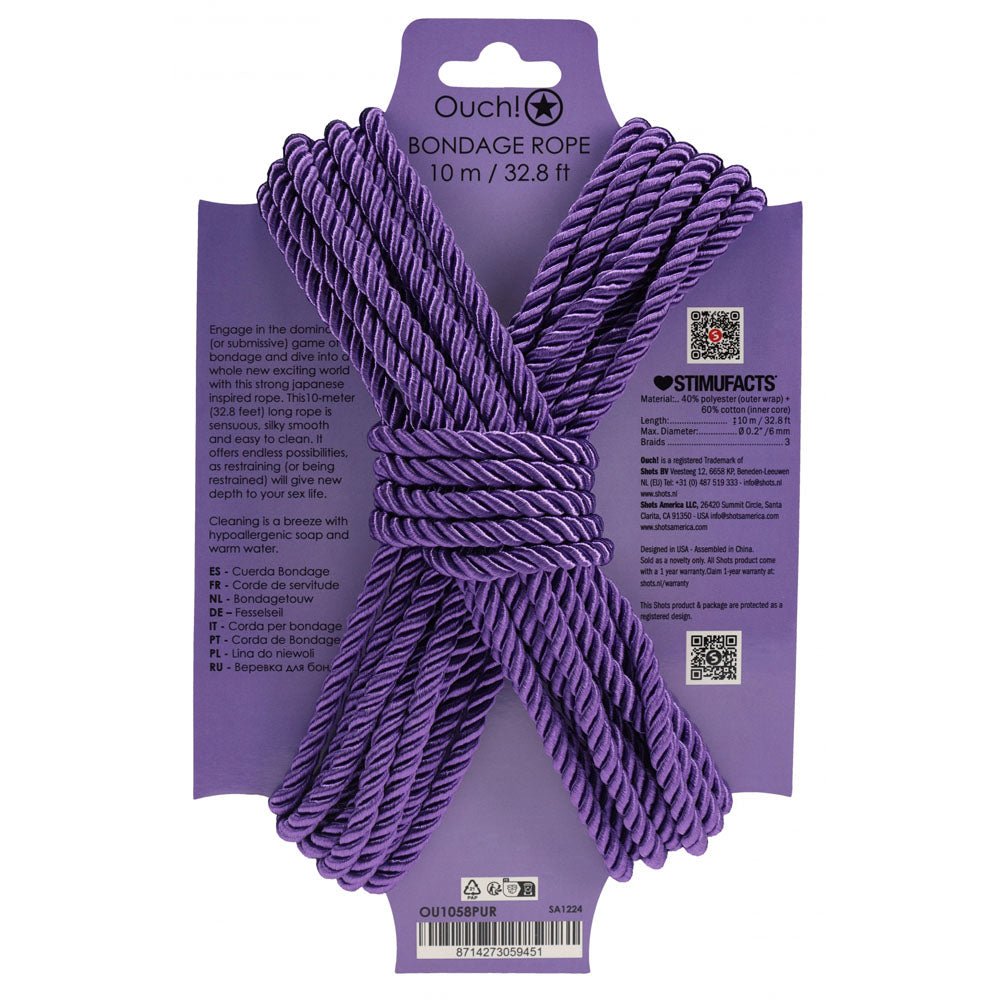 Ouch! Purple Bondage Rope - 10 Mtrs
