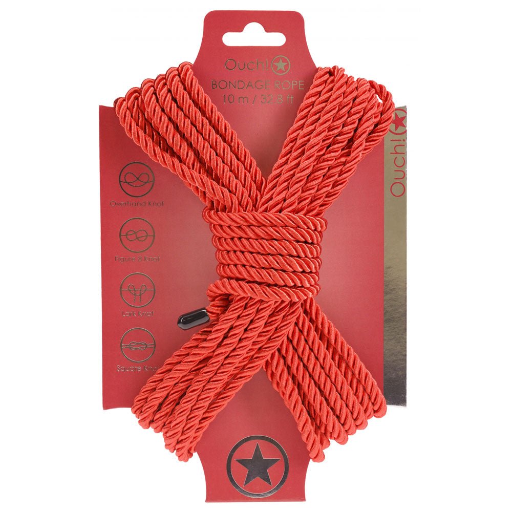 Ouch! Red Bondage Rope - 10 Mtrs