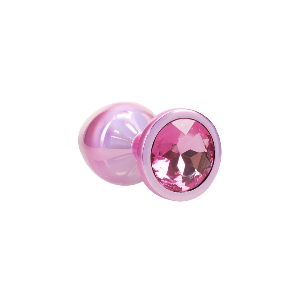 Ouch! Paris Collection - Metal Anal Plug Set with Gem Base - Metallic Pink