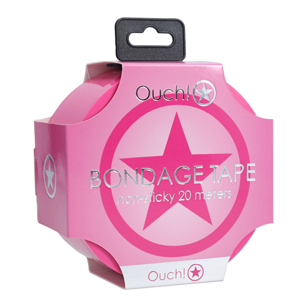 Ouch! PVC Non-Stick Bondage Tape - Pink - 20 metre Length