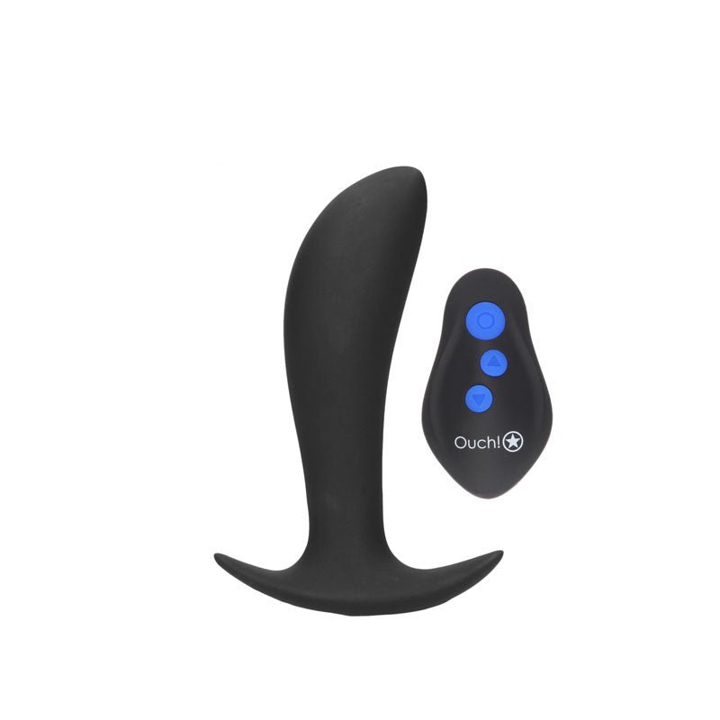 Ouch! E-Stim & Vibrating Butt Plug with Wireless Remote - Black
