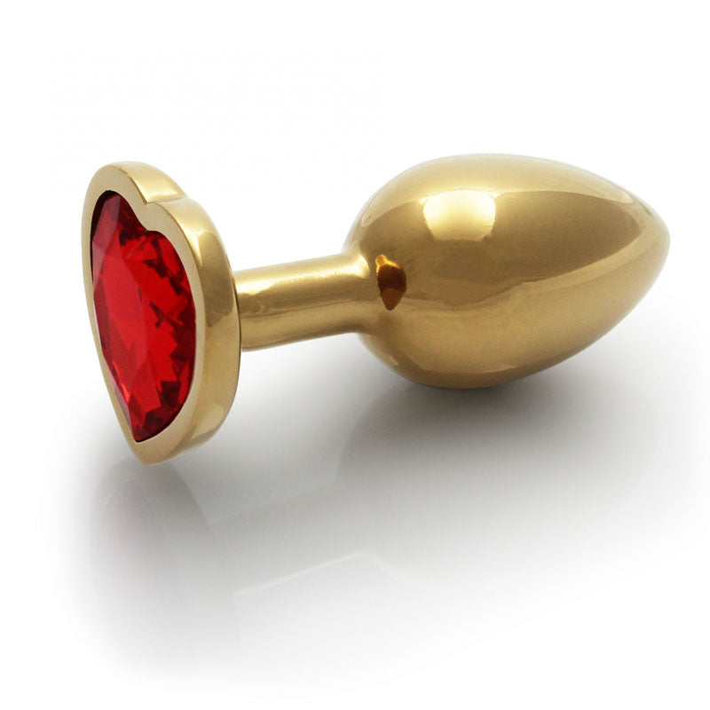 Ouch! Heart Gem Gold Butt Plug - Small
