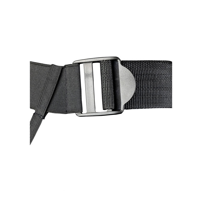 Ouch! Textured Curved 8 Inch Hollow Strap-On - Gunmetal Grey