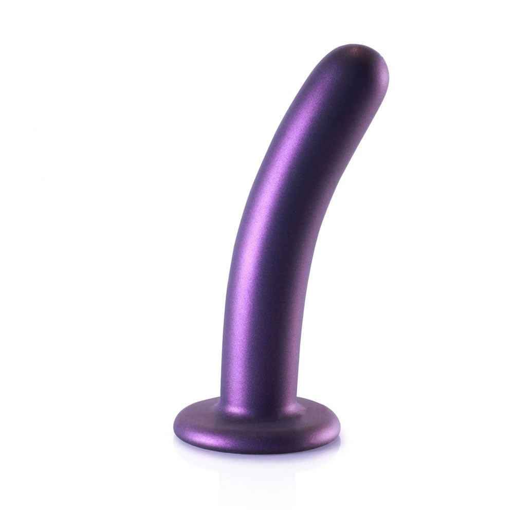 Ouch! Smooth Silicone 6 Inch G-Spot Dildo - Metallic Purple