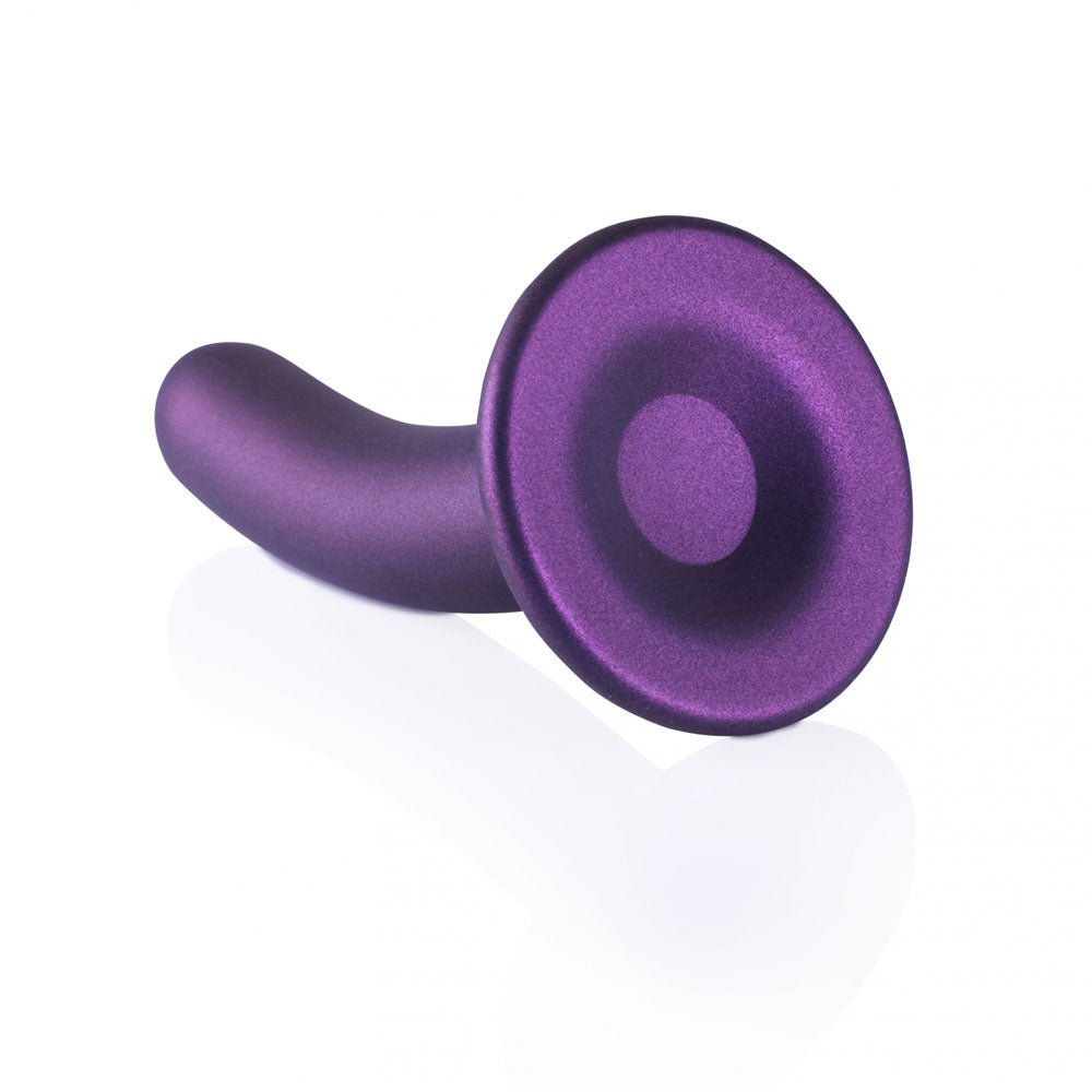 Ouch! Smooth Silicone 6 Inch G-Spot Dildo - Metallic Purple