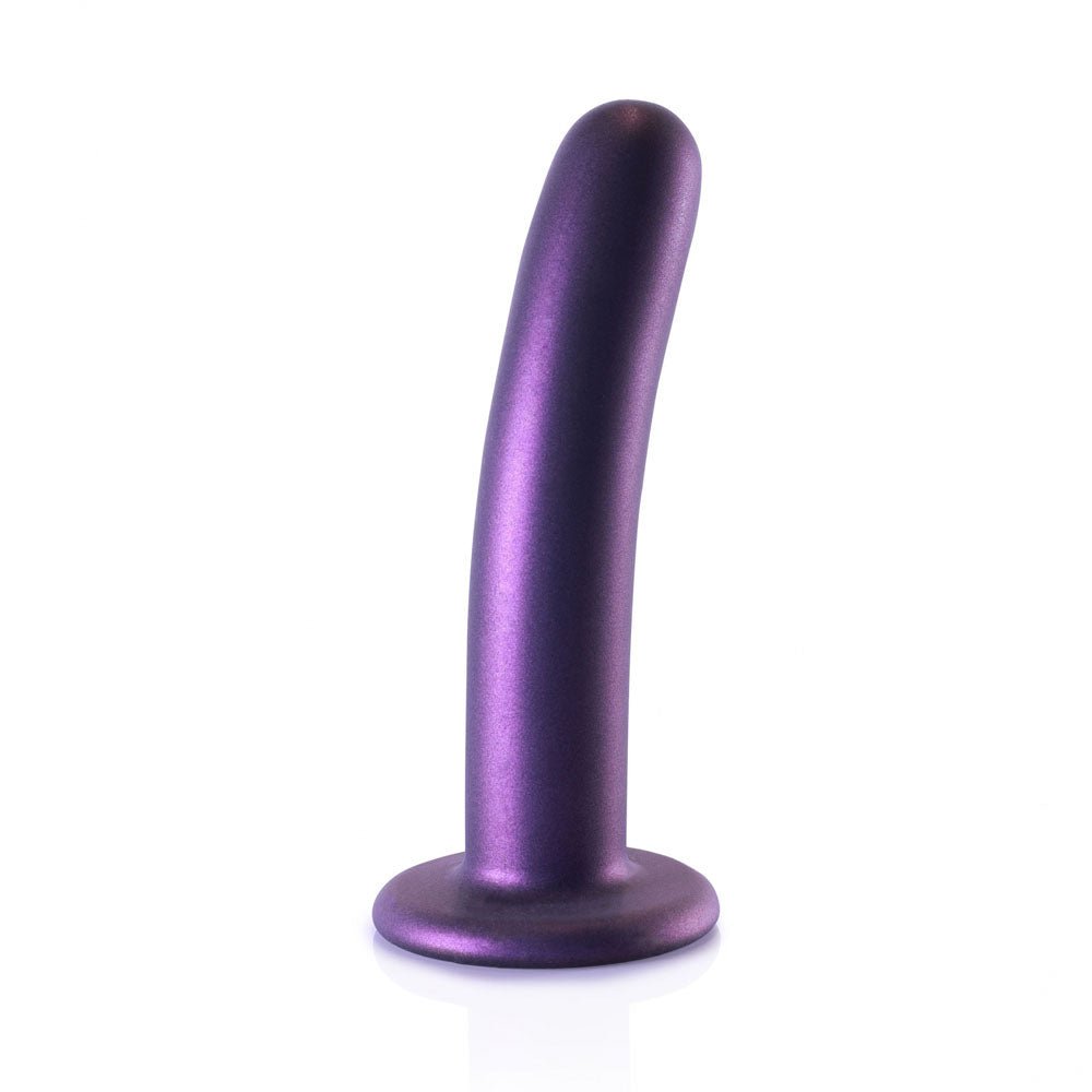 Ouch! Smooth Silicone 6 Inch G-Spot Dildo - Metallic Purple