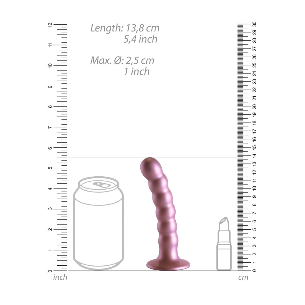 Ouch! Beaded Silicone 5 Inch G-Spot Dildo - Rose Gold