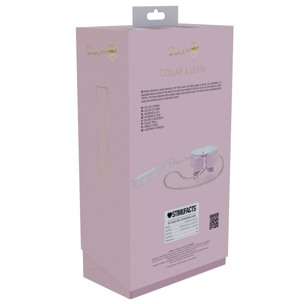 Ouch! Paris Collection - Collar with Leash - Pink