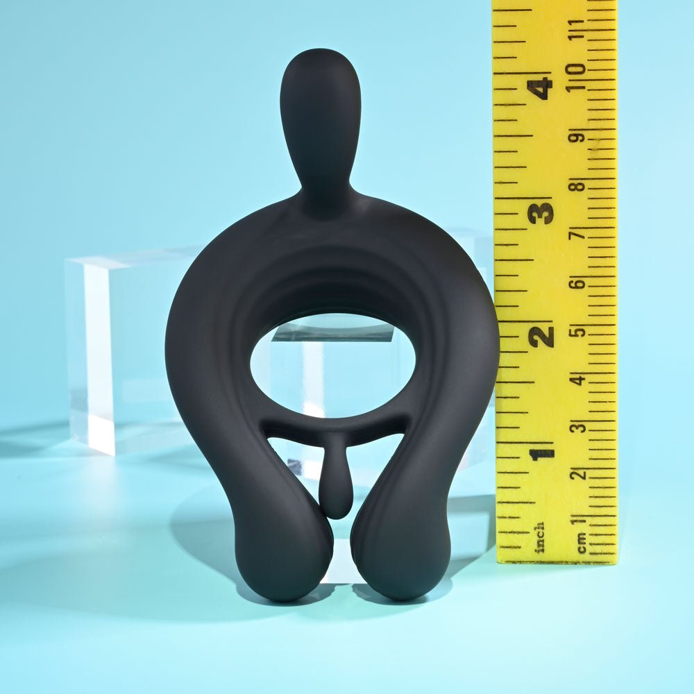 Playboy Pleasure Triple Play - Cock Ring with Wireless Remote Control - Black