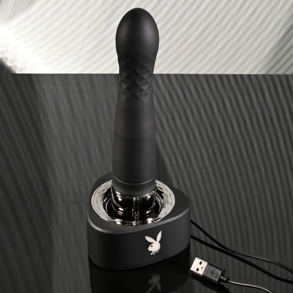 Playboy Pleasure - Pleasure Zone - Vibrator With Charging Dock - Black