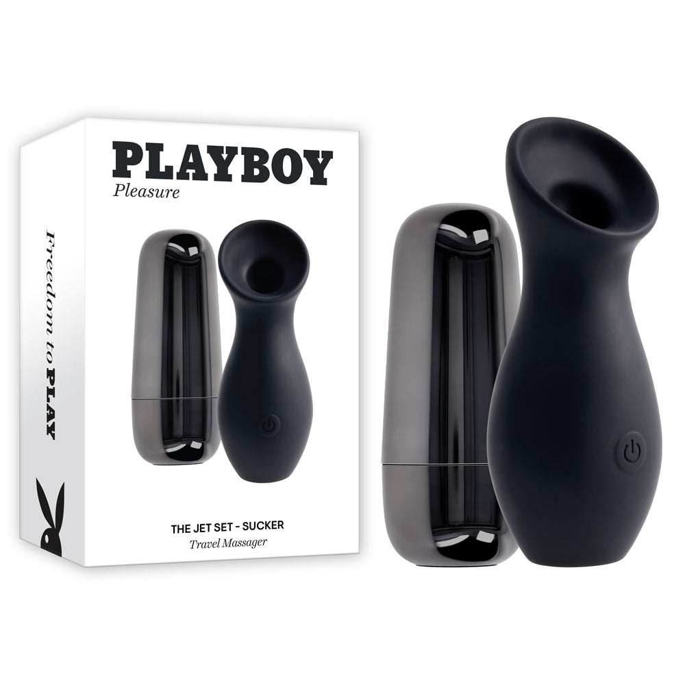 Playboy Pleasure The Jet - Sucker - Stimulator With Charging Case - Black