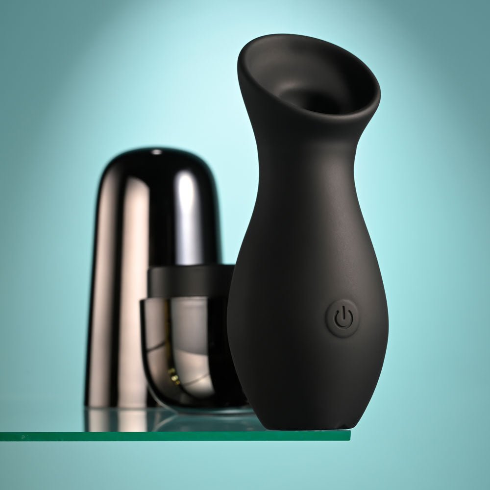 Playboy Pleasure The Jet - Sucker - Stimulator With Charging Case - Black