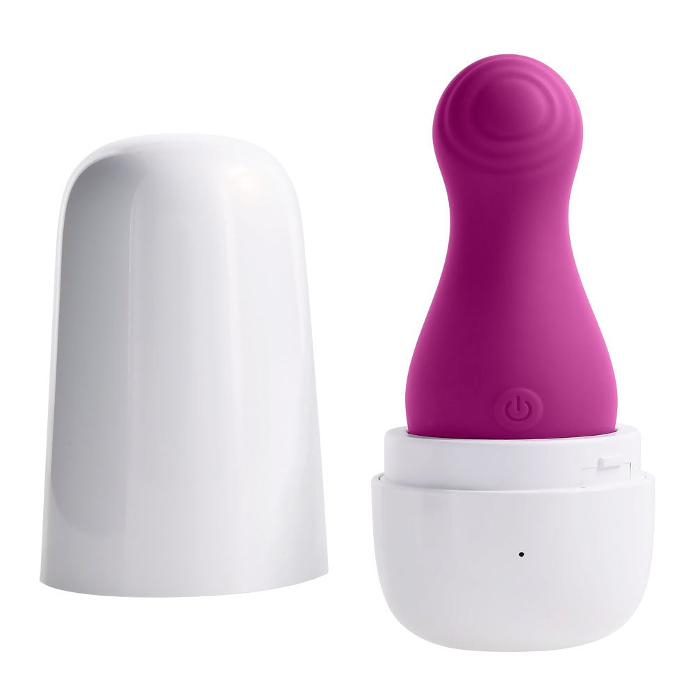 Playboy Pleasure The Jet Set - Tapping Stimulator With Charging Case - Purple